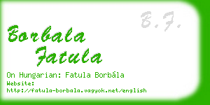 borbala fatula business card